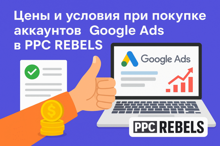 Купить аккаунт Google Ads от PPC REBELS — цены, условия, преимущества, агентские аккаунты с балансом для рекламы в Google