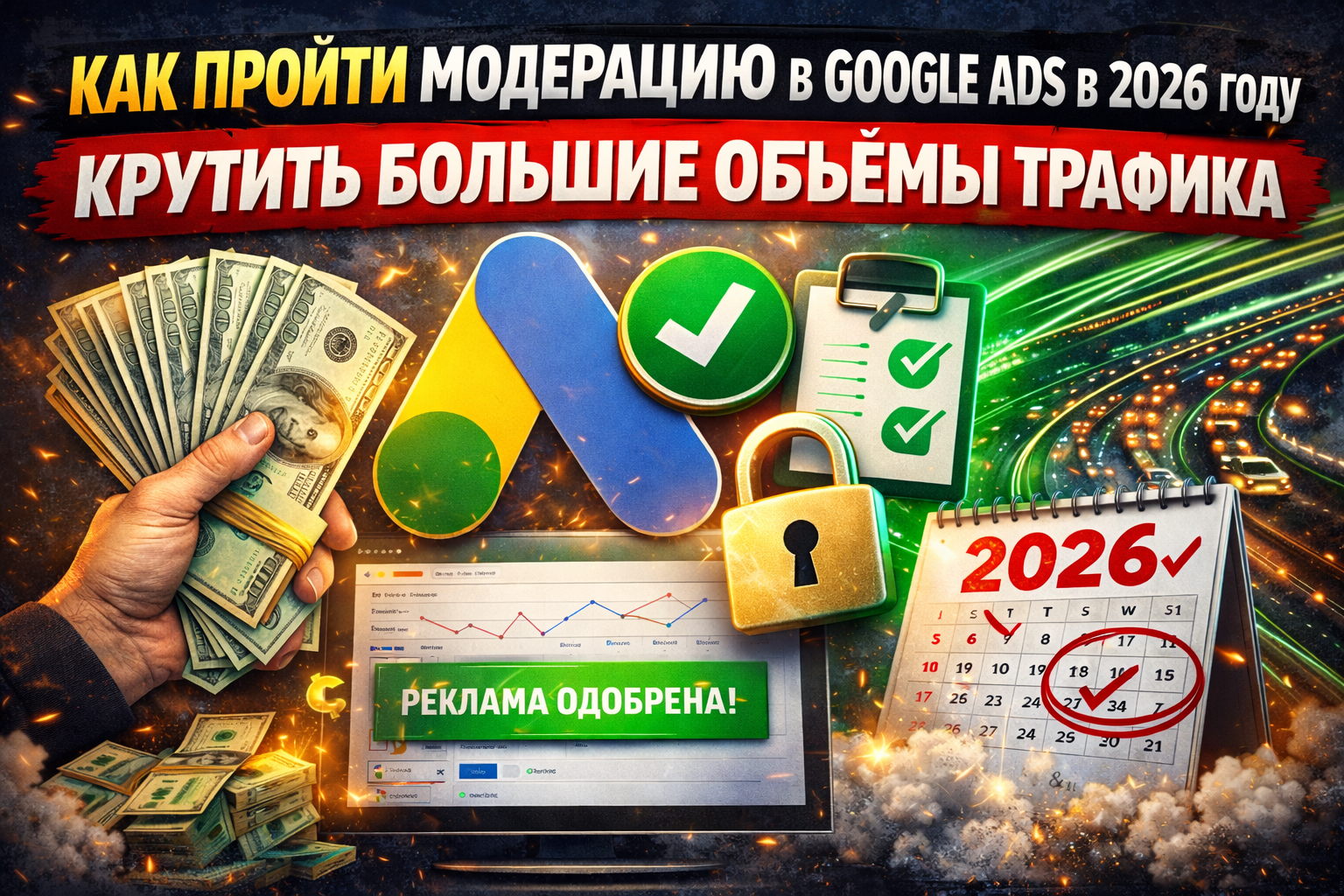 Как пройти модерацию в Google Ads в 2026 году и крутить большие объёмы трафика