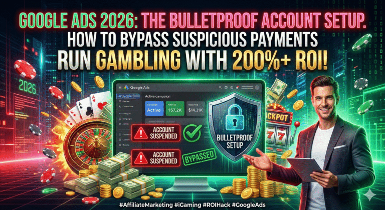 Google Ads 2026: The Bulletproof Account Setup. How to Bypass Suspicious Payments and Run Gambling with 200% + ROI