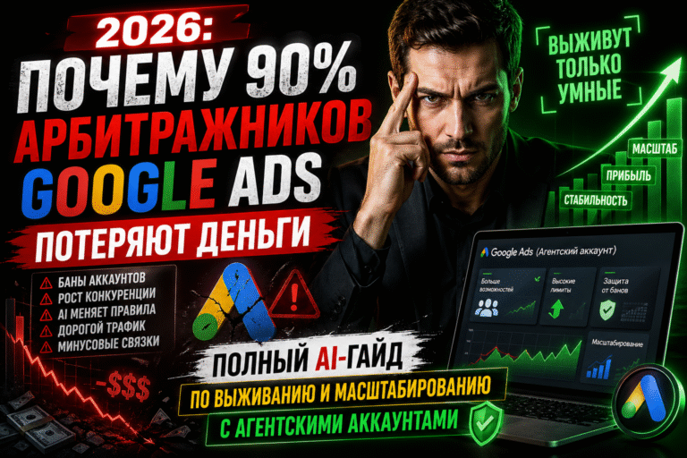 2026: Почему 90% арбитражников Google Ads потеряют деньги — Полный AI-гайд по выживанию и масштабированию с агентскими аккаунтами