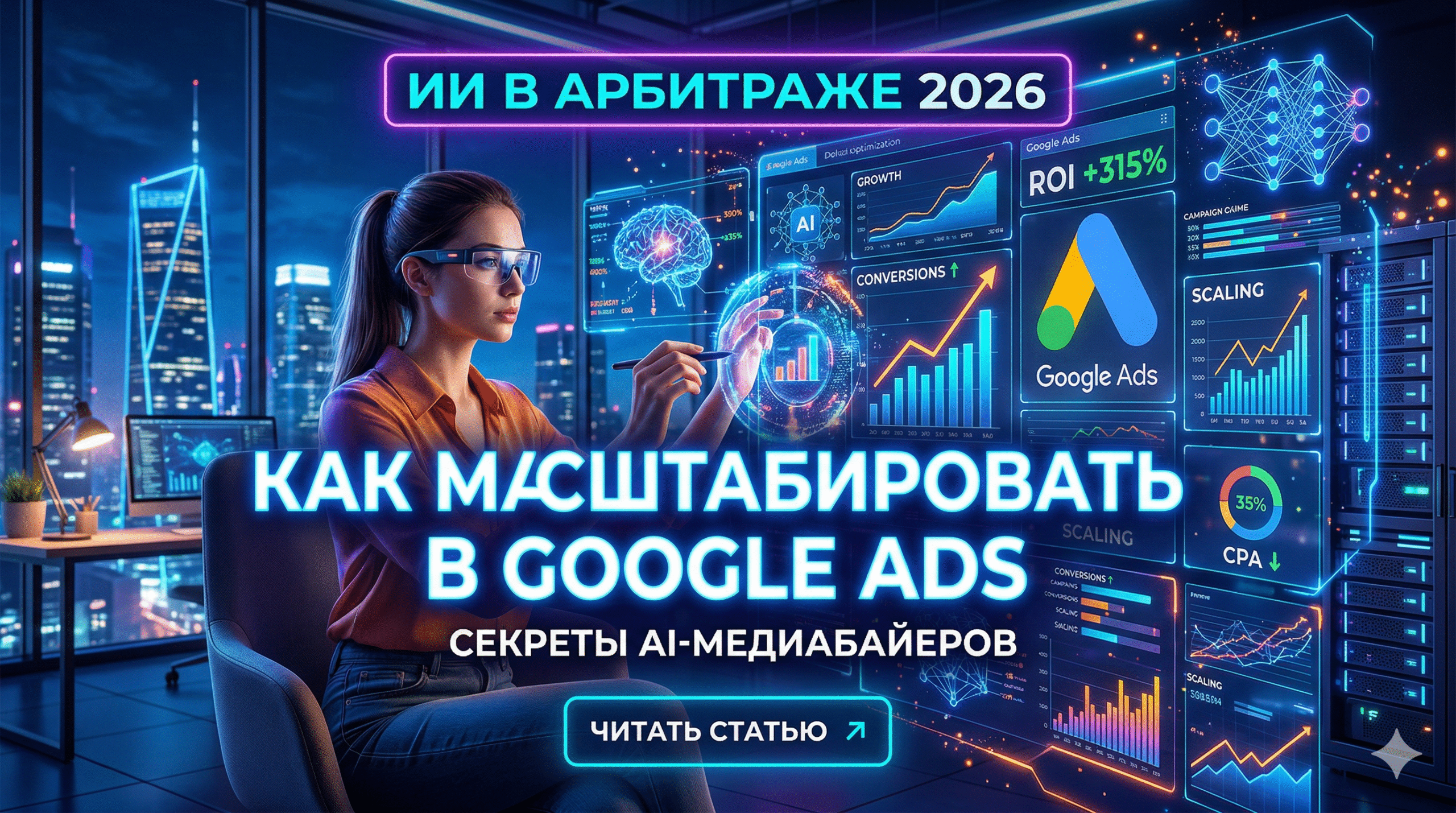 ИИ в арбитраже трафика 2026: как медиабайеры используют AI для масштабирования в Google Ads