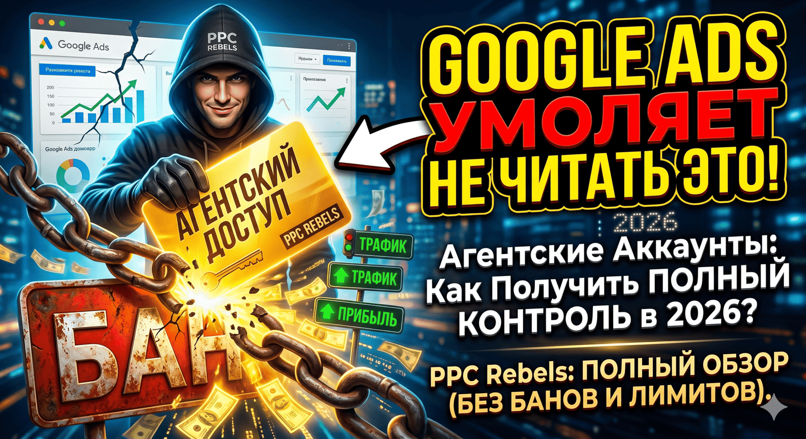 PPC Rebels — аренда агентских аккаунтов Google Ads для арбитража трафика и медиабаинга в 2026 году