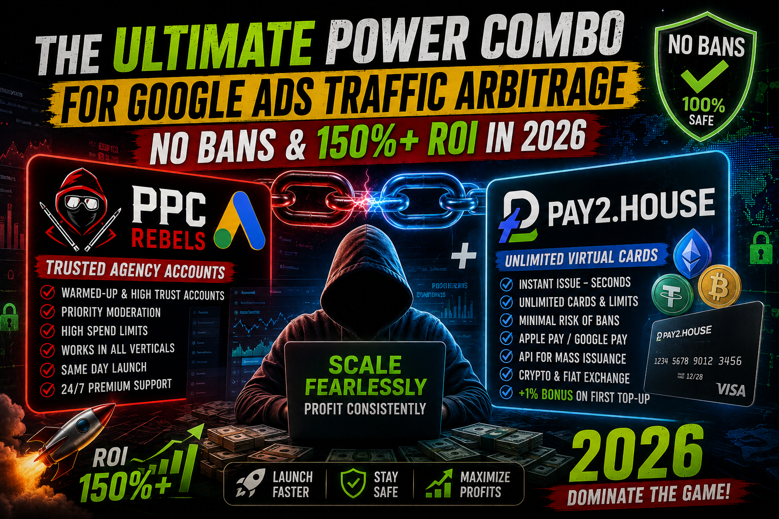 ppcrebels.com + Pay2.House: Ultimate Google Ads Arbitrage Combo 2026 – No Bans & 150%+ ROI ppcrebels pay2.house