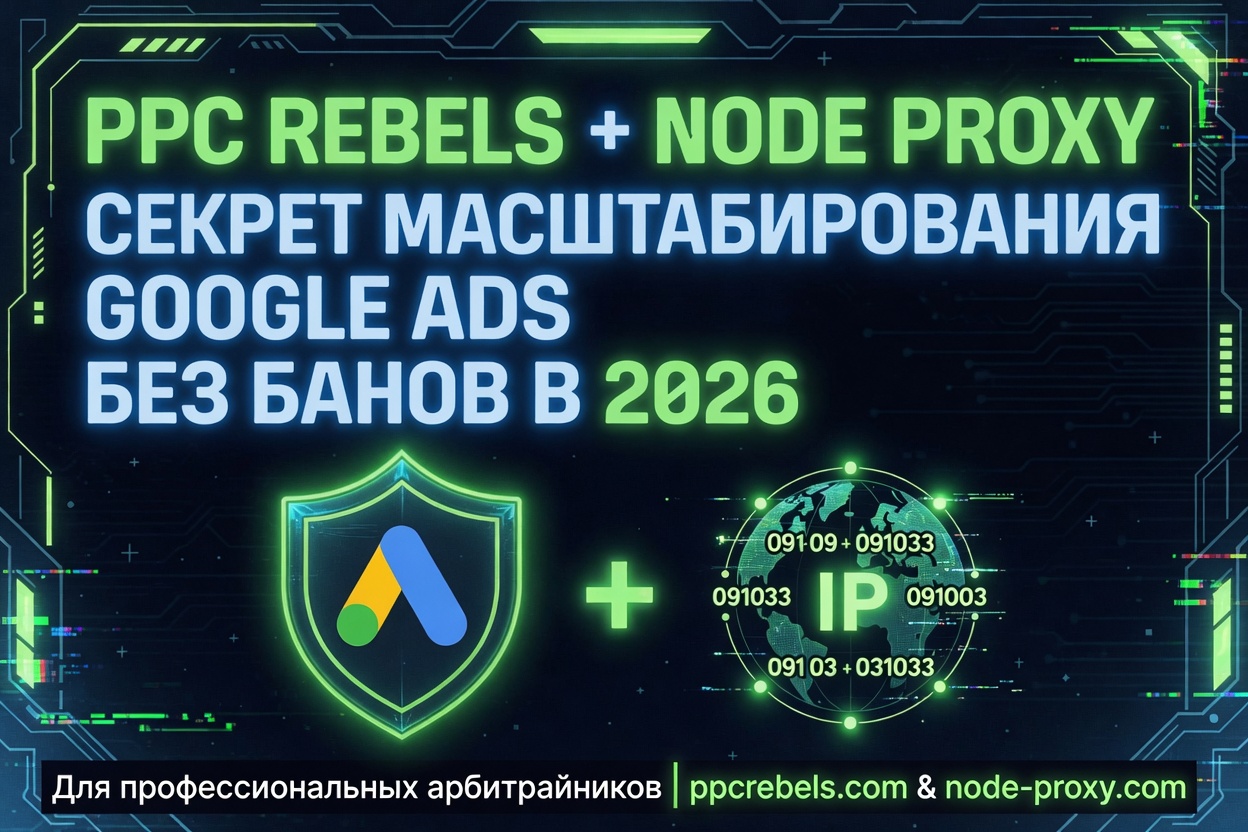 PPC Rebels и Node Proxy: Секретная Связка для Масштабного Google Ads Арбитража без Банов в 2026