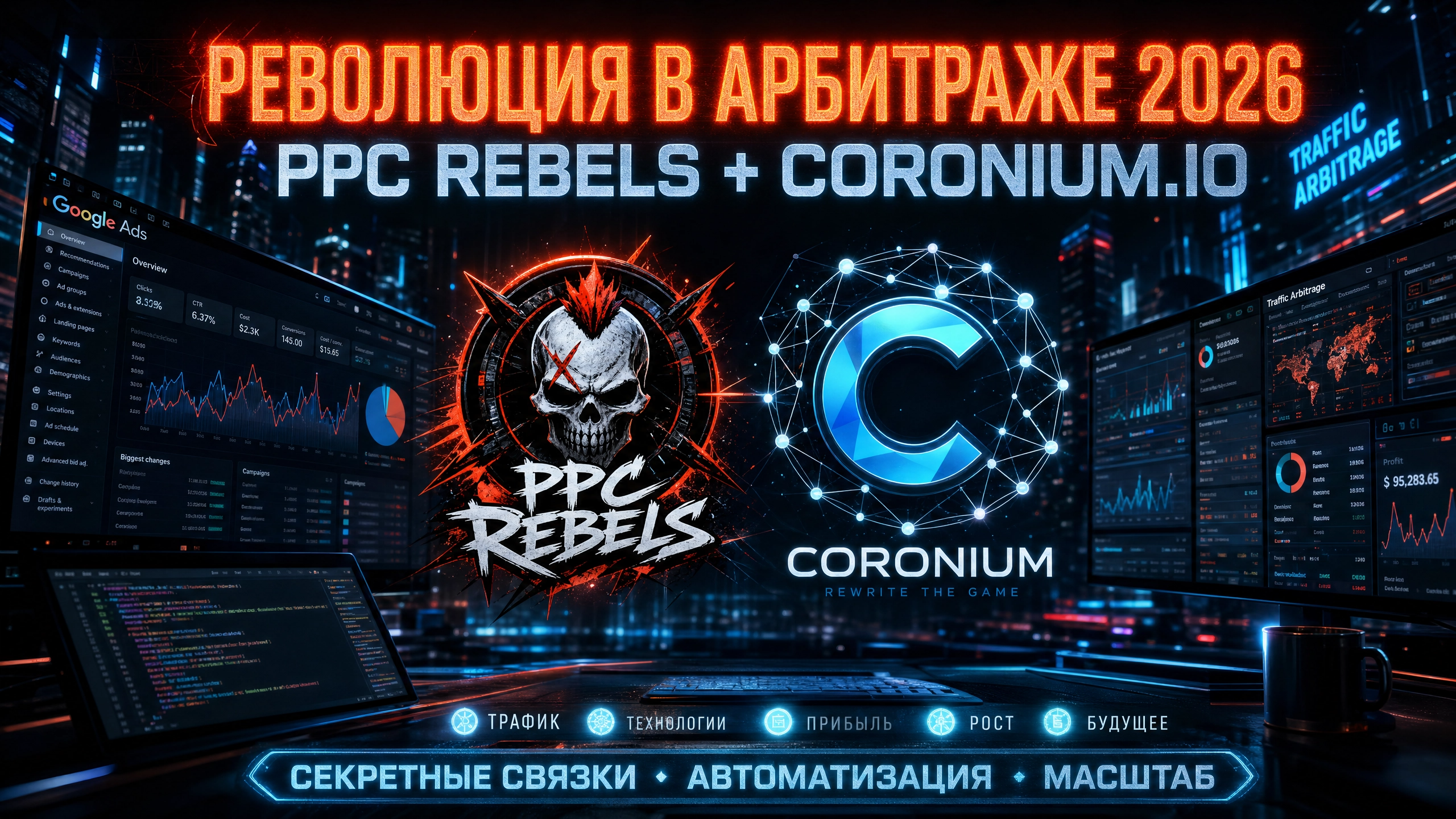 PPC Rebels и Coronium.io: Синергия для арбитража трафика в серых нишах 2026