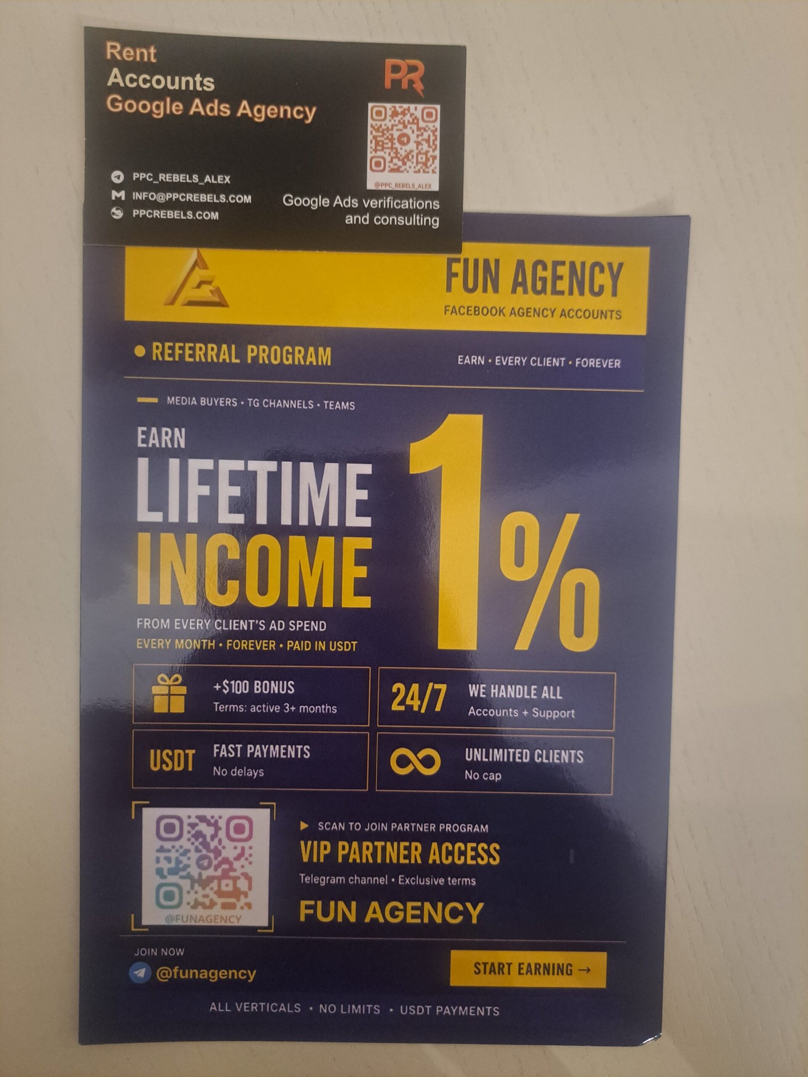 FUN Agency — Facebook Agency Accounts, Lifetime Income 1%, USDT, @funagency. MAC Yerevan 2026