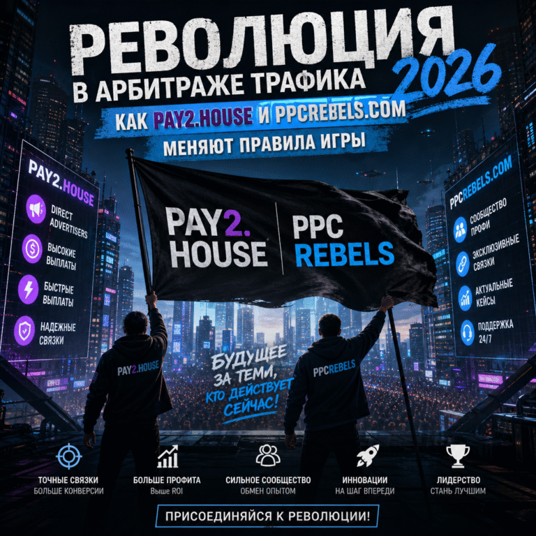Революция в арбитраже трафика 2026: Как Pay2.House и PPCRebels.com Меняют Правила Игры