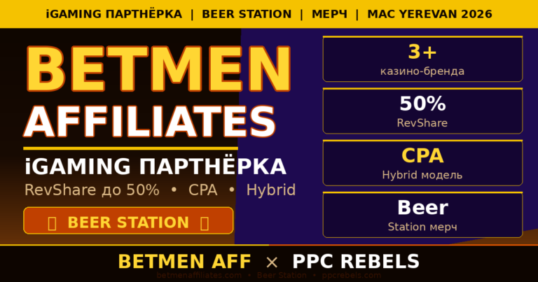 Betmen Affiliates Beer Station и PPC Rebels — iGaming партнёрка MAC Yerevan 2026