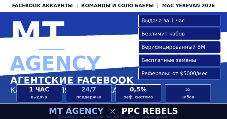 MT Agency и PPC Rebels — агентские Facebook кабинеты Google Ads 2026