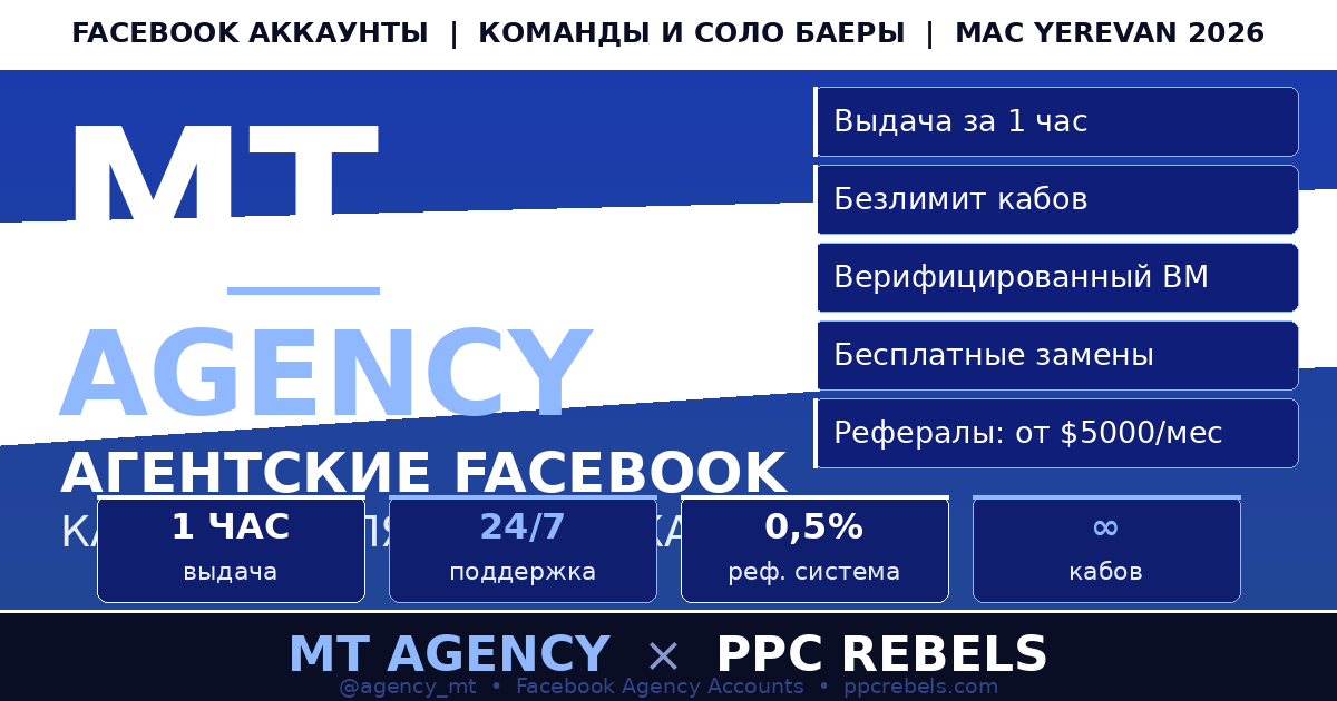 MT Agency и PPC Rebels — агентские Facebook кабинеты Google Ads 2026