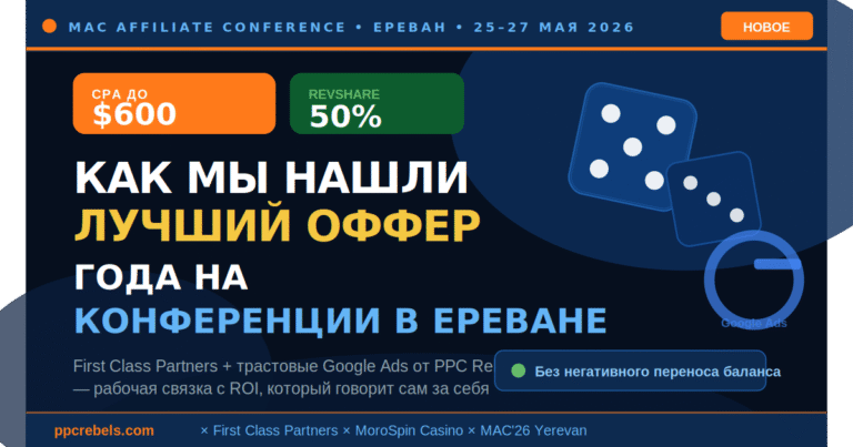 First Class Partners и PPC Rebels — CPA $600 через Google Ads на MAC Ереван 2026