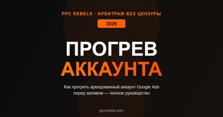 Прогрев арендованного аккаунта Google Ads