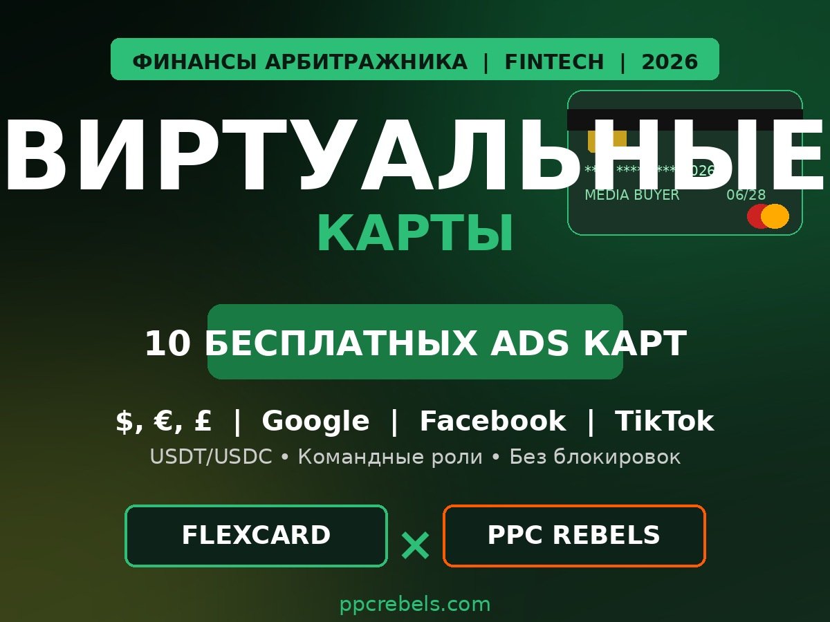 Виртуальные карты для рекламы 2026 — FlexCard и Google Ads через PPC Rebels