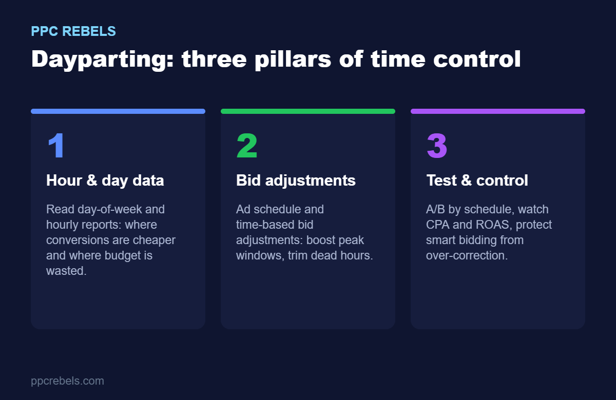 Dayparting: three pillars of time control