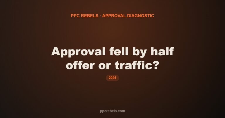 Approval Fell From 40% to 12%: Offer or Traffic? Diagnose It in an Hour