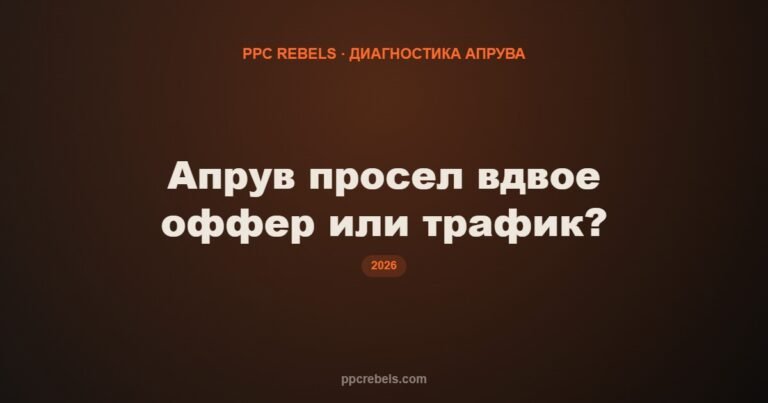 Апрув просел с 40% до 12%: это оффер или ваш трафик? Как вычислить за час