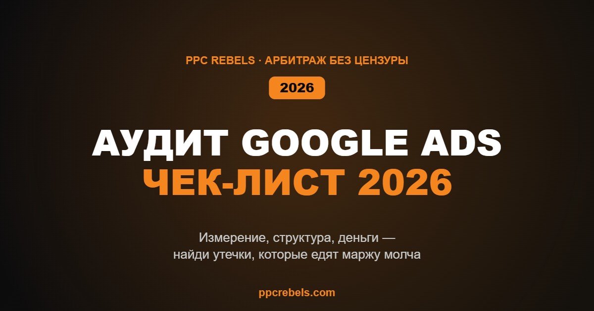 Аудит Google Ads аккаунта в 2026: чек-лист по слоям