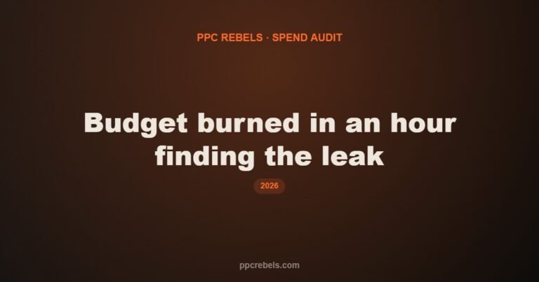 Burned the Budget in an Hour With Zero Conversions: Finding the Leak