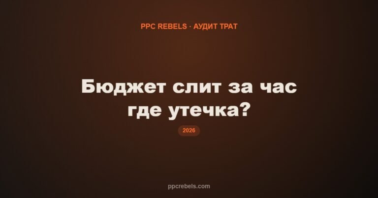 Открутил бюджет за час и ноль конверсий: где утечка и как её закрыть