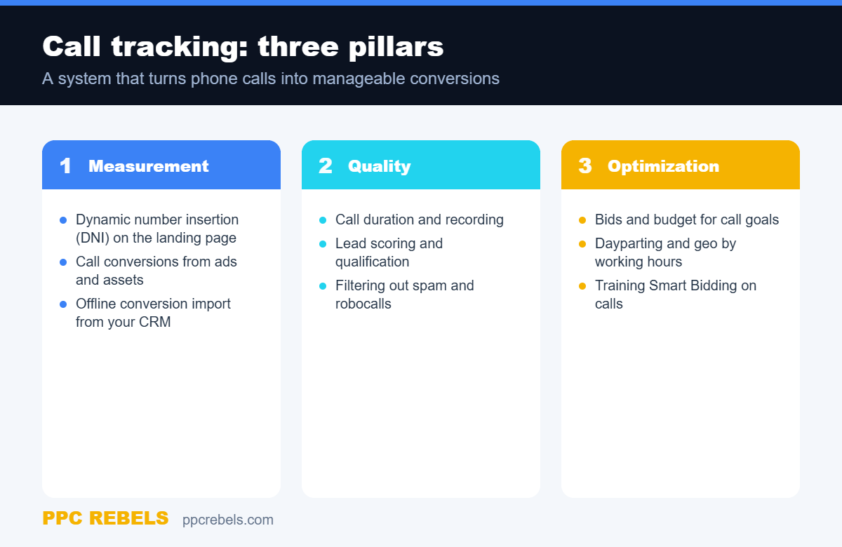Three pillars of call tracking: measurement, quality, optimization