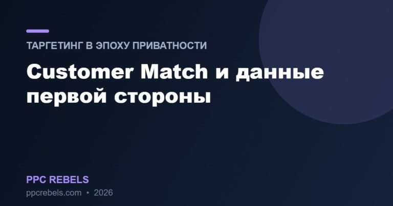 Customer Match и данные первой стороны Google Ads 2026