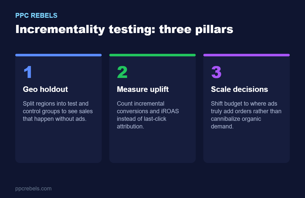 Incrementality testing: three pillars