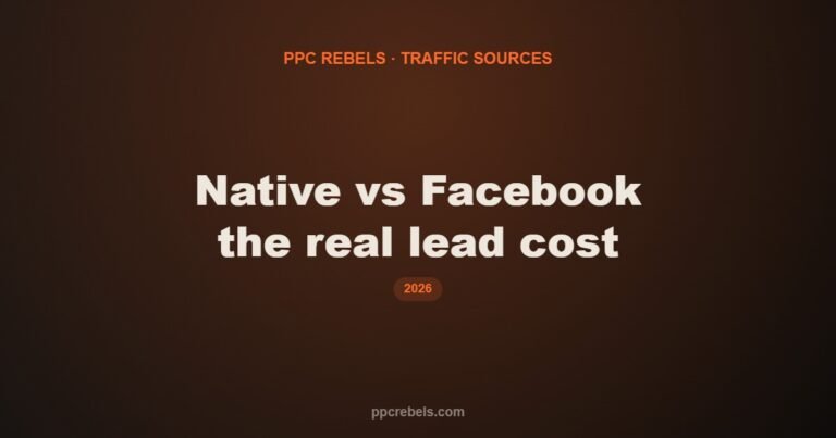 Native Ads vs Facebook: Where Leads Are Actually Cheaper (Spoiler: Wrong Question)