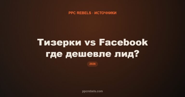 Тизерки vs Facebook: где на самом деле дешевле лид (спойлер: вопрос неправильный)
