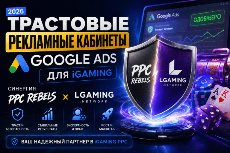 Трастовые рекламные кабинеты Google Ads для iGaming в 2026 году: синергия PPC Rebels и LGaming.network