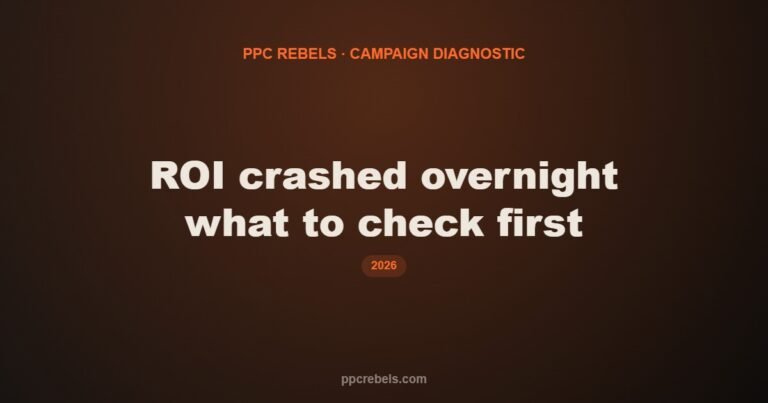 ROI Crashed Overnight: 9 Culprits and What to Check First