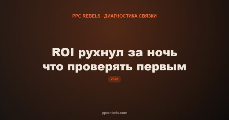 ROI рухнул за ночь: 9 причин и что проверять первым (без паники)