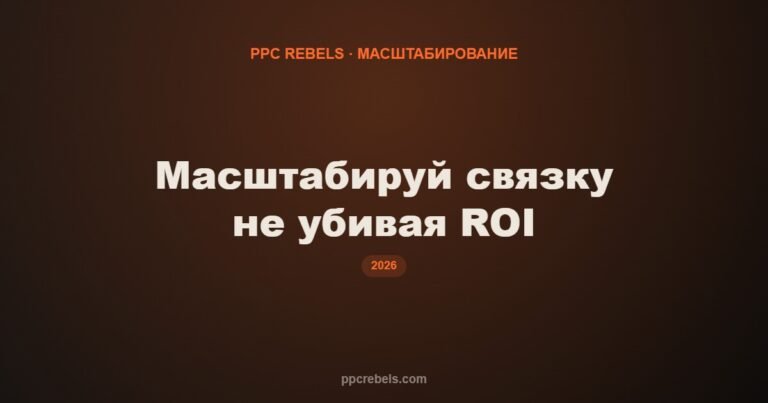 Связка льёт в плюс? Как масштабировать её и не убить ROI