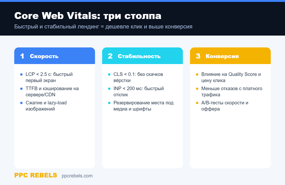 Три столпа Core Web Vitals: скорость, стабильность, конверсия