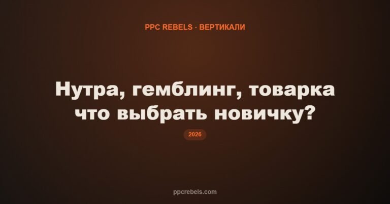 Нутра, гемблинг или товарка? Как новичку выбрать вертикаль и не утонуть