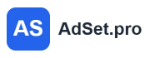 AdSet pro — логотип сервиса | каталог сервисов для арбитража трафика PPC Rebels