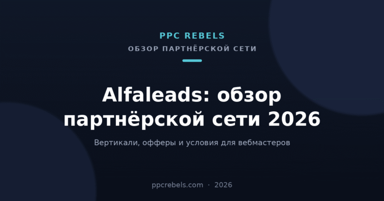 Alfaleads — обзор партнёрской сети 2026 — обложка статьи PPC Rebels