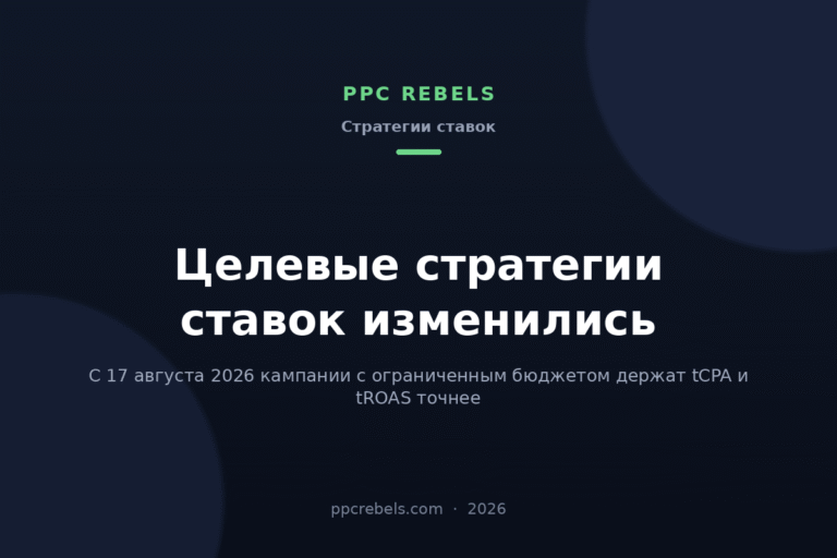 Обложка статьи PPC Rebels 2026: изменение целевых стратегий ставок в Google Ads