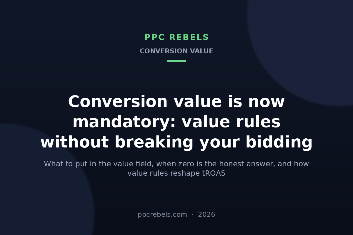 PPC Rebels 2026 cover: conversion value and value rules in Google Ads