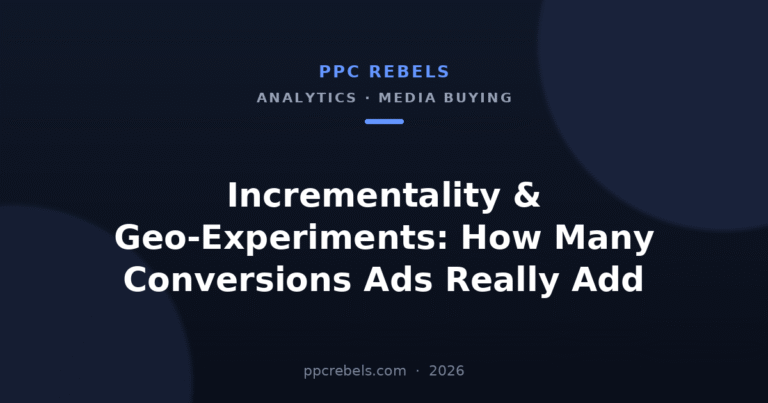 Incrementality & Geo-Experiments — PPC Rebels article cover