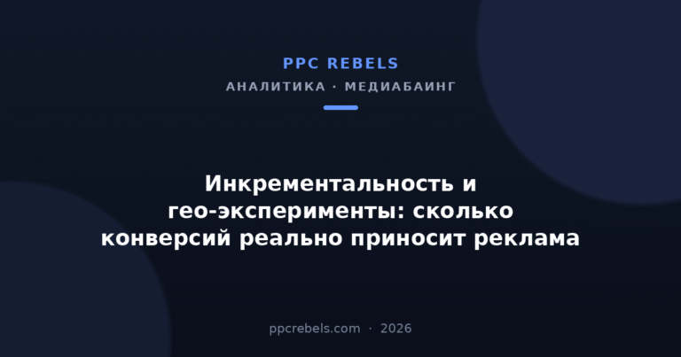 Инкрементальность и гео-эксперименты в рекламе — обложка статьи PPC Rebels