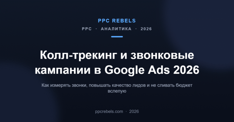 Обложка статьи PPC Rebels: колл-трекинг и звонковые кампании в Google Ads 2026