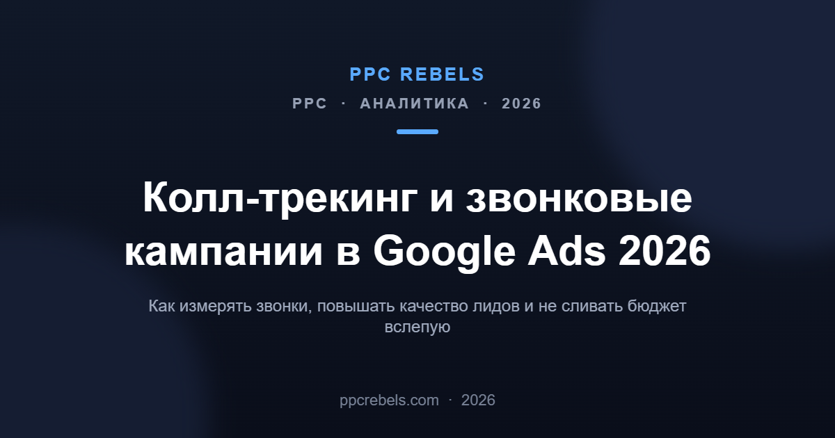 Обложка статьи PPC Rebels: колл-трекинг и звонковые кампании в Google Ads 2026