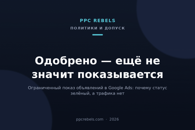 Обложка статьи PPC Rebels про ограниченный показ объявлений в Google Ads в 2026 году