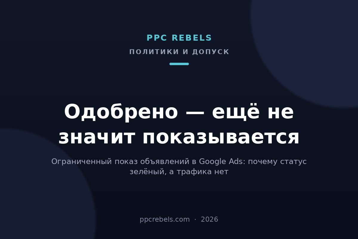 Обложка статьи PPC Rebels про ограниченный показ объявлений в Google Ads в 2026 году