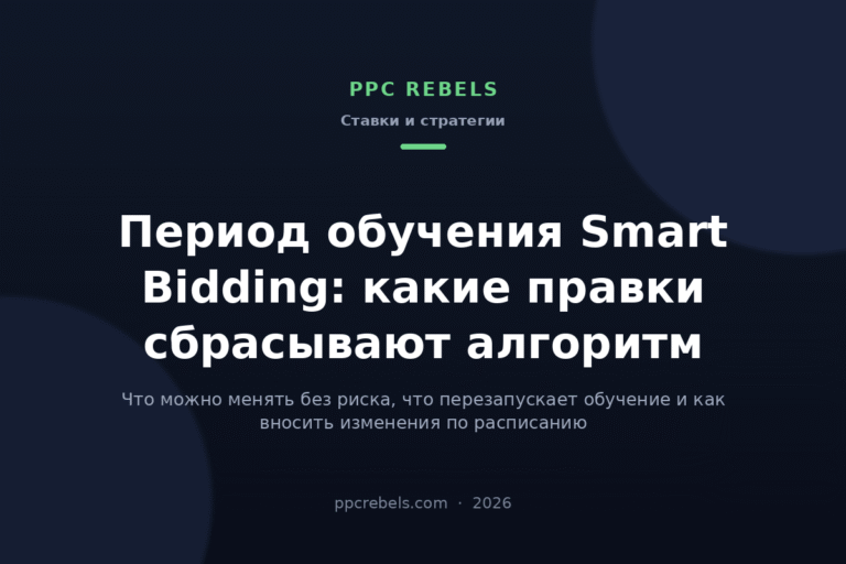 Период обучения Smart Bidding в Google Ads 2026 — материал блога PPC Rebels