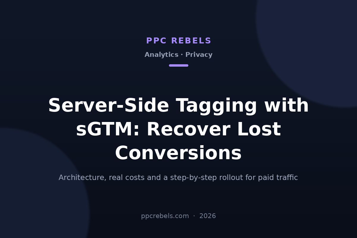PPC Rebels article cover about server-side tagging with sGTM and recovering lost conversions in 2026