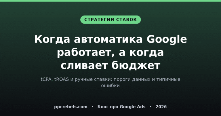 Стратегии ставок Google Ads: когда автоматика работает — обложка статьи PPC Rebels