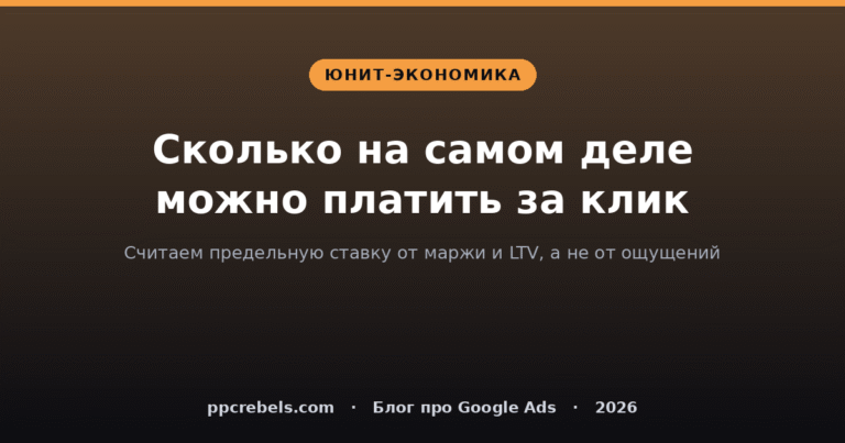 Юнит-экономика Google Ads: сколько можно платить за клик — обложка статьи PPC Rebels