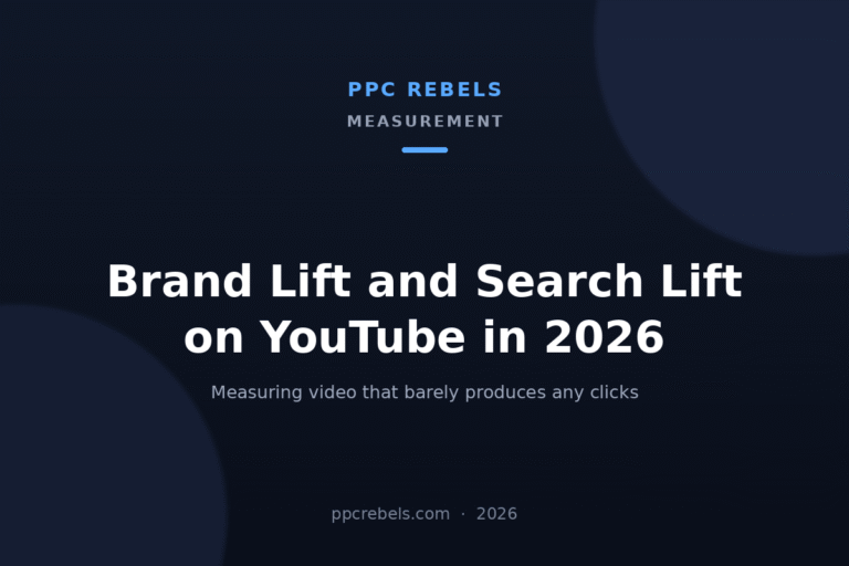 PPC Rebels 2026 cover for the guide to Brand Lift and Search Lift measurement for YouTube video ads