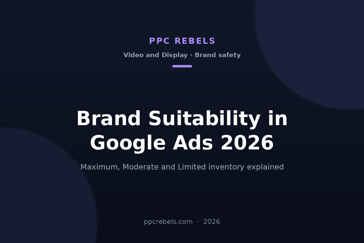 PPC Rebels 2026 article cover: Maximum, Moderate and Limited inventory modes in Google Ads